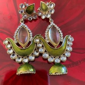 Light Green Indian Earrings